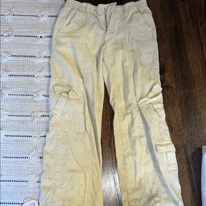 Beige Corduroy Cargo Pants
